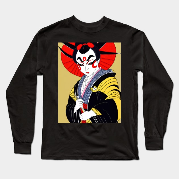 Ukiyo-e Japanese Art - Kabuki Actor Long Sleeve T-Shirt by allovervintage